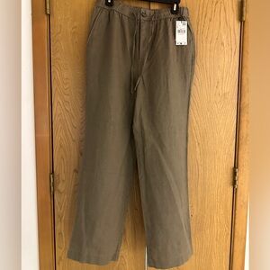 Olive Green Linen Trousers - NWT